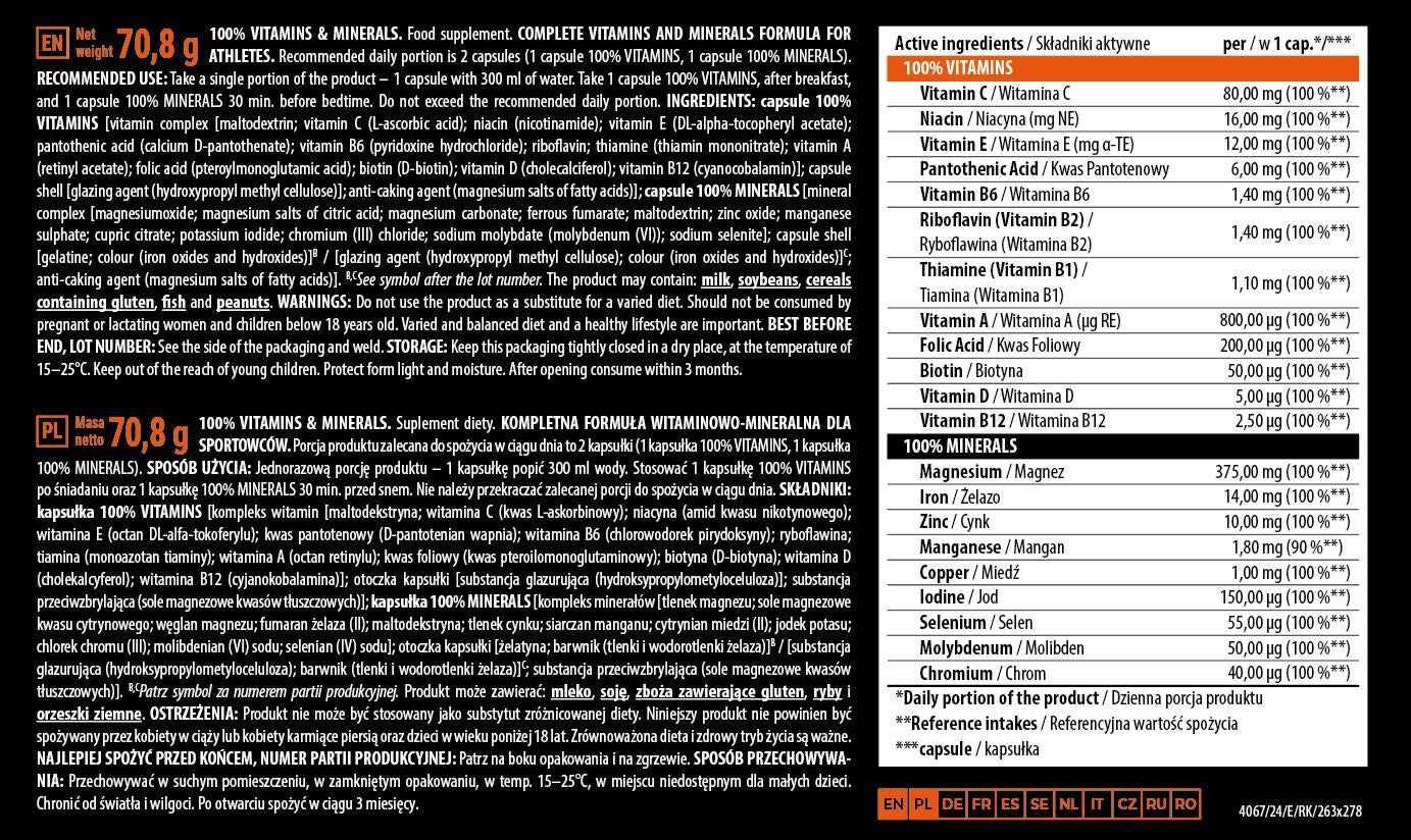 100% VITAMINS & MINERALS